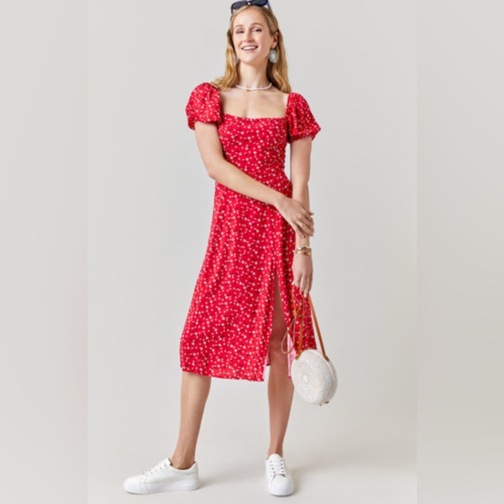 Red Floral Dress